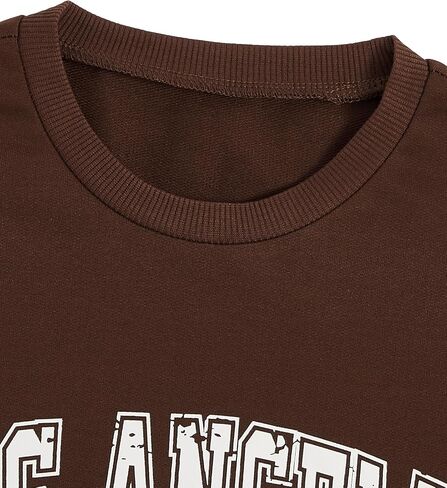 SOLY HUX Girl's Letter Print Sweatshirt Casual Long Sleeve Drop Shoulder Pullover Tops T Shirt in Saudi Arabia
