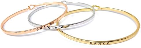 by you Inspirational Positive Message Engraved Thin Cuff Bangle Hook Bracelet in Saudi Arabia