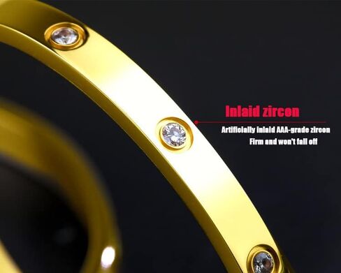 أساور الحب سوار الصداقة الفولاذ المقاوم للصدأ مكعب الزركون مملوءة بالذهب والفضة أنثى المرأة عيد الأم عيد الحب الزفاف زوجين وهدية عيد ميلاد in Kuwait