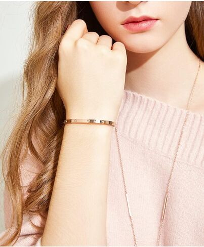 Love Bracelets Stainless Steel friendship Bracelet Cubic Zircon Filled Gold and Silver Female Women Mother's Day Valentine's Day Wedding Couple and Birthday Gift in Saudi Arabia