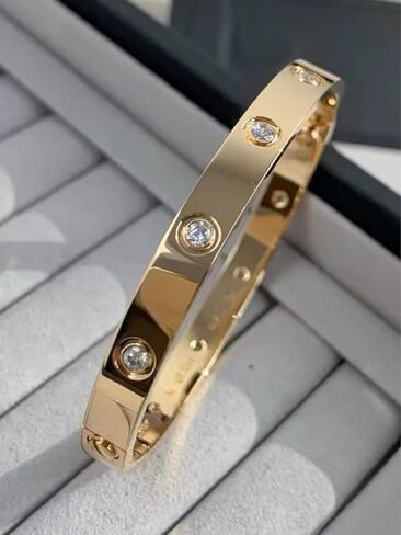 أساور الحب سوار الصداقة الفولاذ المقاوم للصدأ مكعب الزركون مملوءة بالذهب والفضة أنثى المرأة عيد الأم عيد الحب الزفاف زوجين وهدية عيد ميلاد in Kuwait