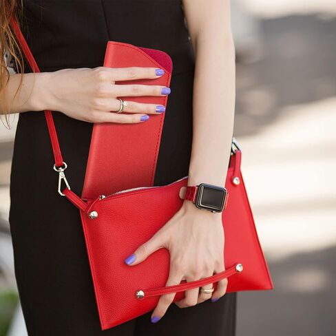 Soft Glasses Case, Leather Eye Glass Case Glasses Pouch for Women Men Kids Travelling Reading in Kuwait