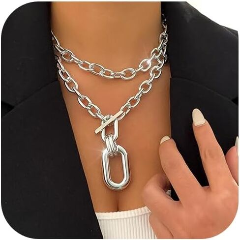 قلادات جوفونو مكتنزة ذات طبقات وسلسلة إكسسوارات قلادة سميكة للنساء in Kuwait