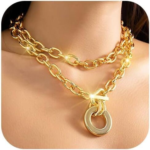 قلادات جوفونو مكتنزة ذات طبقات وسلسلة إكسسوارات قلادة سميكة للنساء in Kuwait