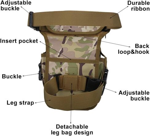VGEBY Hunting Leg Pouch, Camouflage Drop Leg Thigh Packs Tactical Waist Pouch Satchel for Motorcycle Hunting Riding Sports Bag Supplies in Saudi Arabia