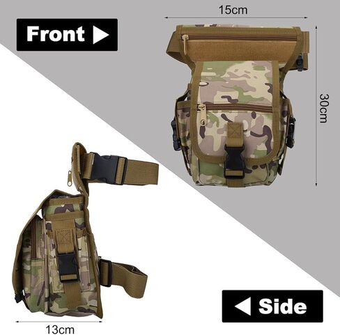 VGEBY Hunting Leg Pouch, Camouflage Drop Leg Thigh Packs Tactical Waist Pouch Satchel for Motorcycle Hunting Riding Sports Bag Supplies in Saudi Arabia