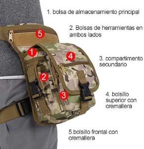 VGEBY Hunting Leg Pouch, Camouflage Drop Leg Thigh Packs Tactical Waist Pouch Satchel for Motorcycle Hunting Riding Sports Bag Supplies in Saudi Arabia