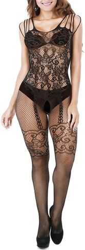 Women's One Piece Fishnet Lingerie Bodysuit Mesh Bodystocking Sexy Tights Nightwear Jumpsuit Underwear in Kuwait