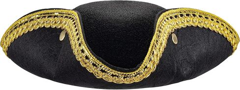 قبعة Dress Up America Tricorn للبالغين - قبعة استعمارية تاريخية للرجال - أسود - مقاس واحد in Kuwait