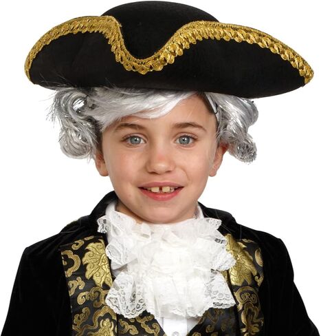 قبعة Dress Up America Tricorn للبالغين - قبعة استعمارية تاريخية للرجال - أسود - مقاس واحد in Kuwait