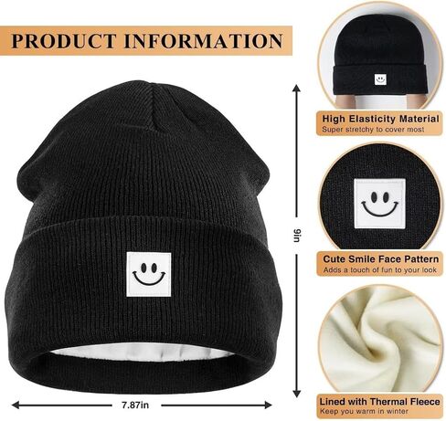 Winter Smiley Face Beanie Hat Scarf Gloves Set Women Men,Cute Hats Fashionable Warm Neck Warmer Touchscreen Gloves Sets in Saudi Arabia