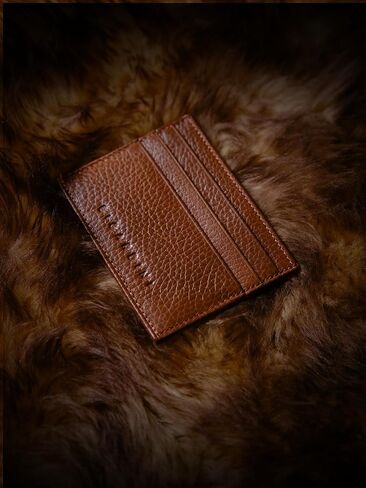 Slim Minimalist Leather Card Wallet For Men & Women - RFID Blocking Leather Card Holder Wallets (Black) in Kuwait