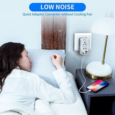 Upgraded 2000W 220V to 110V Converter for European Travel, Voltage Converter US to Europe for Hair Dryer Straightener Curling Iron, 2300W Adapter with EU/UK/AU/US Plugs for Laptop Camera Cell Phone in Kuwait