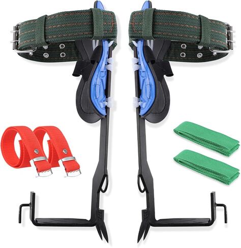 Tree Climbing Gear Set, Tree Climbing Spikes with Adjustable Climbing Belt, Tree Climbing Kit for Tree Work, 304 Stainless Steel Tree Climbing Equipment for Outdoor, Jungle Survival-Blue in Saudi Arabia
