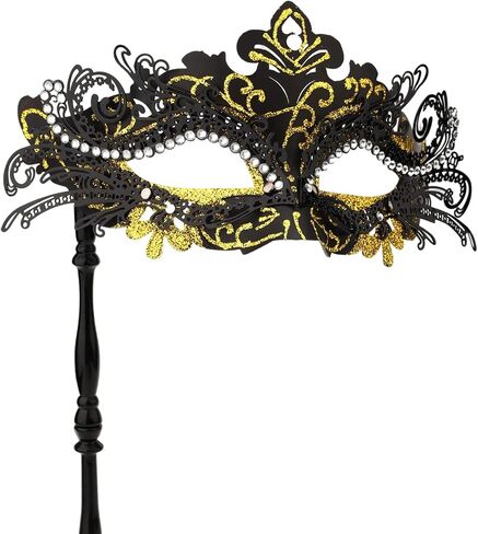 Masquerade Mask with Stick, Masquerade Mask Women Venetian Halloween Costume Mask Mardi Gras Party Masquerade in Saudi Arabia