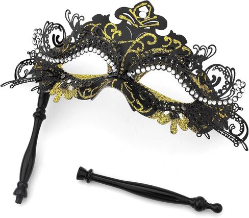 Masquerade Mask with Stick, Masquerade Mask Women Venetian Halloween Costume Mask Mardi Gras Party Masquerade in Saudi Arabia