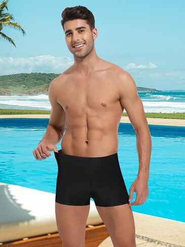 Mens-Swim-Jammers Athletic-Swimwear Quick-Dry-Shorts Durable-Team-Swimsuits - Drawstring Competition Swimming UPF50+ in Kuwait