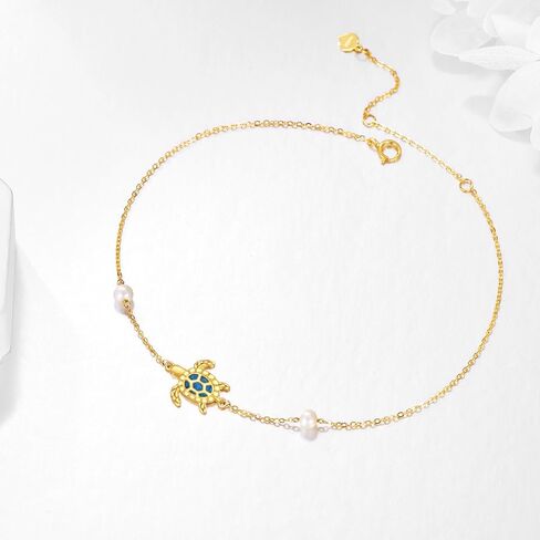 اليعسوب/السلحفاة خلخال 14K الصلبة الذهب اليعسوب خلخال سوار الصيف الشاطئ مجوهرات عطلة هدايا للنساء الفتيات عاشق الحشرات in Kuwait
