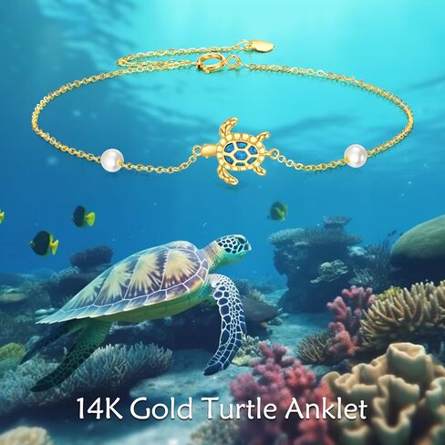 اليعسوب/السلحفاة خلخال 14K الصلبة الذهب اليعسوب خلخال سوار الصيف الشاطئ مجوهرات عطلة هدايا للنساء الفتيات عاشق الحشرات in Kuwait