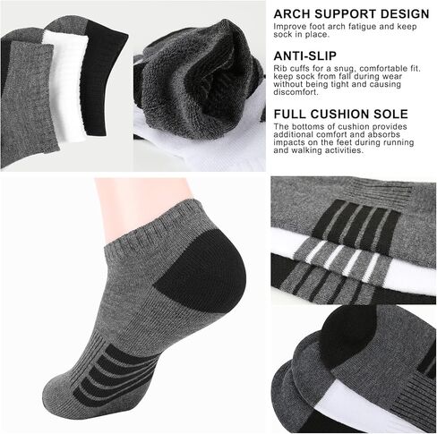 جوارب CoOVAN للرجال للكاحل 8 أزواج جوارب منخفضة القطع 8 عبوات جوارب قصيرة كاجوال مقاس 10-13 in Kuwait