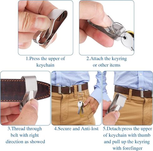 4pcs Belt Key Clip Key Chain, Belt Security Metal Key Holder for Car Keys Key Chain and Men Women Home Office Supplie in Saudi Arabia