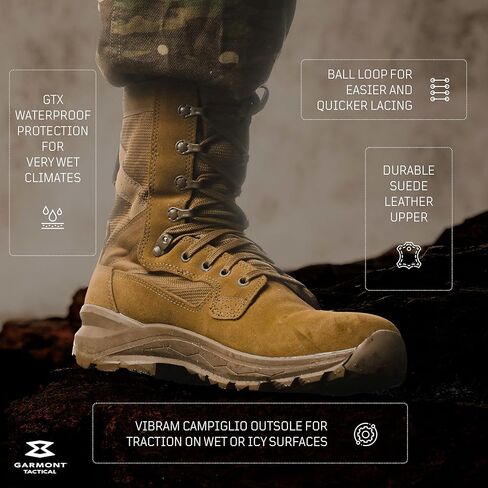 أحذية GARMONT T8 Extreme EVO العسكرية القتالية للرجال والنساء، الجيش، القوات الجوية، متوافقة مع AR670-1، أحذية خارجية معزولة مقاومة للماء، أحذية جلدية من جلد الغزال in Kuwait