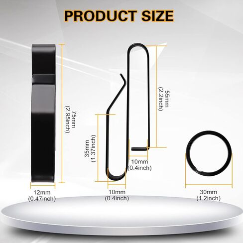 حامل مفتاح حزام التحمل، مشبك مفتاح الحزام، حامل حلقة حزام تكتيكي من الفولاذ المقاوم للصدأ مع حلقات مفاتيح لأصفاد الشرطة ووكالات الإطفاء يناسب حزام بحد أقصى 2.25 بوصة in Kuwait