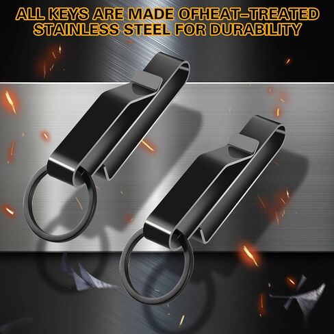 حامل مفتاح حزام التحمل، مشبك مفتاح الحزام، حامل حلقة حزام تكتيكي من الفولاذ المقاوم للصدأ مع حلقات مفاتيح لأصفاد الشرطة ووكالات الإطفاء يناسب حزام بحد أقصى 2.25 بوصة in Kuwait