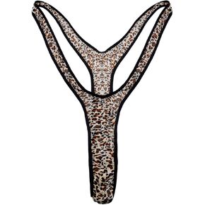 VSVO Christmas Gag Gift Reindeer Mankini Men Thong Underwear with Bells for White Elephant Exchange Gifts Valentines Day