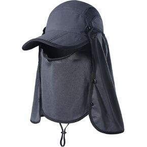 Boundless Voyage Detachable Sun Hat 360° UPF 50+ Sun Protection Outdoor Fishing Hat with Removable Neck Flap Hat for Men