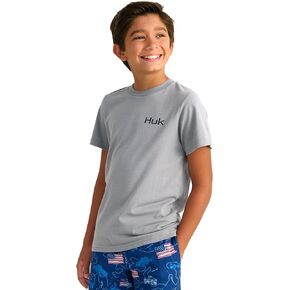 HUK Unisex Kid's Performance Fishing Logo Tee, Short Sleeve T-Shirt