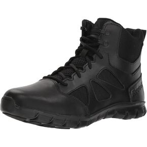 Reebok Men's Rb8605 Sublite Cushion Tactical 6" Soft Toe Boot with Side Zipper Black Military
