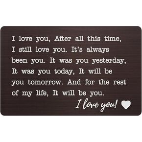 When I Say I Love You More Stainless Steel Insert Card - anniversary sentimental gifts for boyfriend or girlfriend,i love you card romantic gifts for him or her… (BLACK-2)