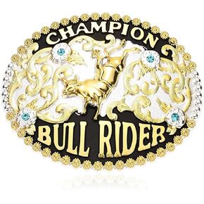 Vintage Belt Buckles for Men, Golden Soaring Eagle Bull Large Western Belt Buckle for Halloween Christmas