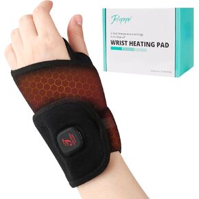 Wrist Heating Pad, Cordless, Hand Wrap Brace, 3 Heat Levels, Carpal Tunnel Relief Heating Pad, Hand Brace for Arthritis Pain and Support, 3000mAh, Gifts for Family, Travel(Black)