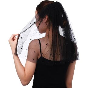 Pearl Wedding Veils Flower Cathedral Bridal Veil 118’’ Veils for Brides 1 Tier Fingertip Length Drop Veil Hair Comb