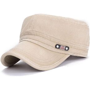 قبعات مسطحة علوية، قبعة جيش قطنية، قبعة بيسبول للشمس، قبعة ربيع وصيف قابلة للتنفس للرجال والنساء (بيج) in Kuwait