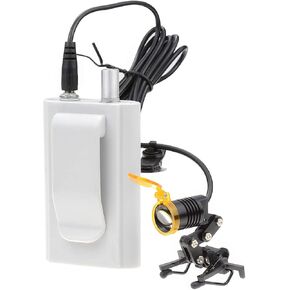 Dental Protable LED Head Light Lamp for Dental Surgical Medical Binocular Loupe Metal Clip with Plastic Body for Fast Heat Dissipation (Silver)