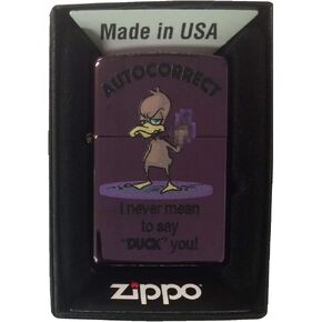 Zippo Custom Lighter - Abyss Purple Auto Correct Duck