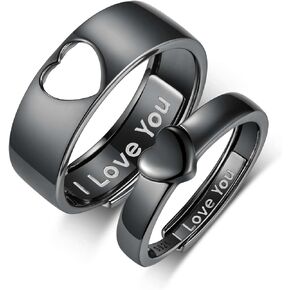 Couple Ring for Lovers 925 Sterling Silver I Love You Matching Rings for Couples Couple Gifts for Women Men