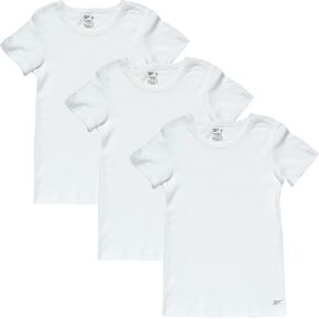 Reebok Girls' Undershirt - 3 Pack/6 Pack Cotton Short Sleeve Crew Neck White Shirt - Girls Cotton T-Shirts (Toddlers/Girls) in Saudi Arabia