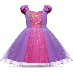 Lito Angels Sparkly Princess Dress Up Costumes for Baby Toddler Girls Halloween Fancy Party with Accessories, Purple