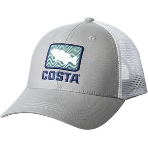 Costa Del Mar Bass Waves Trucker Cap, Grey, One Size US