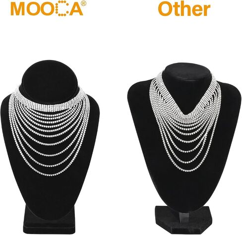 MOOCA 2 Pcs Deluxe Medium Necklace Chain Jewelry Display Holder, Jewelry Stand, Necklaces Display Necklace Mannequin, Necklace Bust Jewelry Bust Stand, White Faux Leather in Kuwait