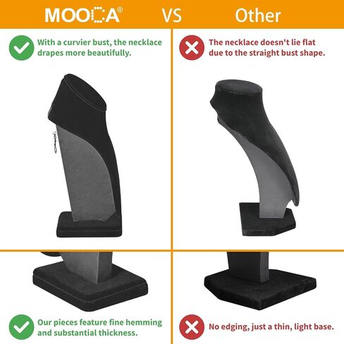 MOOCA 2 Pcs Deluxe Medium Necklace Chain Jewelry Display Holder, Jewelry Stand, Necklaces Display Necklace Mannequin, Necklace Bust Jewelry Bust Stand, White Faux Leather in Kuwait