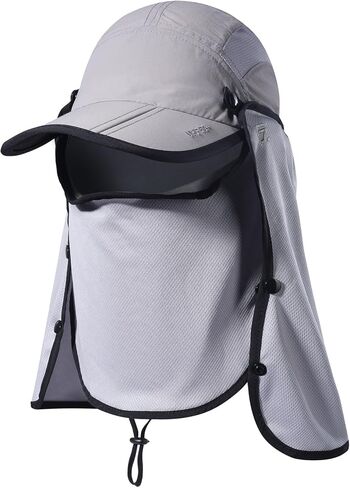 Boundless Voyage Detachable Sun Hat 360° UPF 50+ Sun Protection Outdoor Fishing Hat with Removable Neck Flap Hat for Men in Saudi Arabia