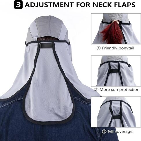 Boundless Voyage Detachable Sun Hat 360° UPF 50+ Sun Protection Outdoor Fishing Hat with Removable Neck Flap Hat for Men in Saudi Arabia
