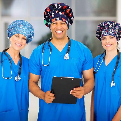 Geyoga 12 قطعة قبعات منتفخة للنساء قبعات قابلة للتعديل مع زر وعصابة رأس مطبوعة للرجال والنساء in Saudi Arabia