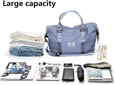 حقائب سفر نسائية، حقيبة للحمل في عطلة نهاية الأسبوع للنساء، حقيبة رياضية، حقيبة من القماش الخشن للتمرين، حقيبة كتف طوال الليل، مقاومة للماء in Kuwait