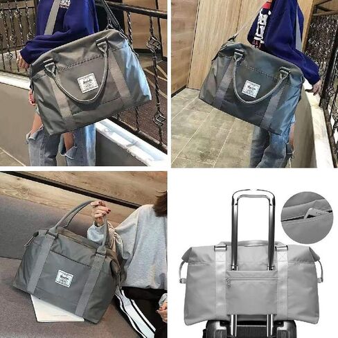 حقائب سفر نسائية، حقيبة للحمل في عطلة نهاية الأسبوع للنساء، حقيبة رياضية، حقيبة من القماش الخشن للتمرين، حقيبة كتف طوال الليل، مقاومة للماء in Kuwait